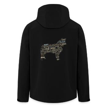 Border Collie Rally Obedience Wordcloud - Recycelte Männer Softshell-Jacke von Stanley/Stella - Schwarz - Hinten - AI Model Male 185 light (185cm)
