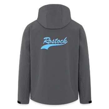 Rostock Retro Schriftzug - Recycelte Männer Softshell-Jacke von Stanley/Stella - Schwarz - Hinten - AI Model Male 185 light (185cm)