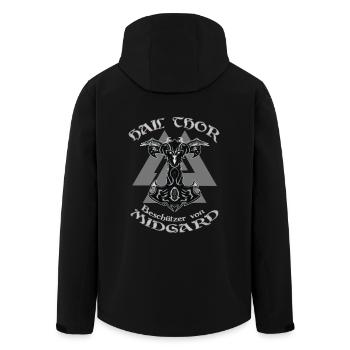 HAIL THOR - Recycelte Männer Softshell-Jacke von Stanley/Stella - Schwarz - Hinten - AI Model Male 185 light (185cm)