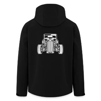 Hot Rod / Rat Rod 07_weiß - Recycelte Männer Softshell-Jacke von Stanley/Stella - Schwarz - Hinten - AI Model Male 185 light (185cm)
