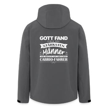 Cabrio Fahrer Shirt-Gott fand - Recycelte Männer Softshell-Jacke von Stanley/Stella - Anthrazit - Hinten - AI Model Male 185 light (185cm)