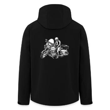 Chopper / Motorcycle 05_wei ß - Men’s Recycled Softshell Jacket by Stanley/Stella - black - Back - AI Model Male 185 light (185cm)