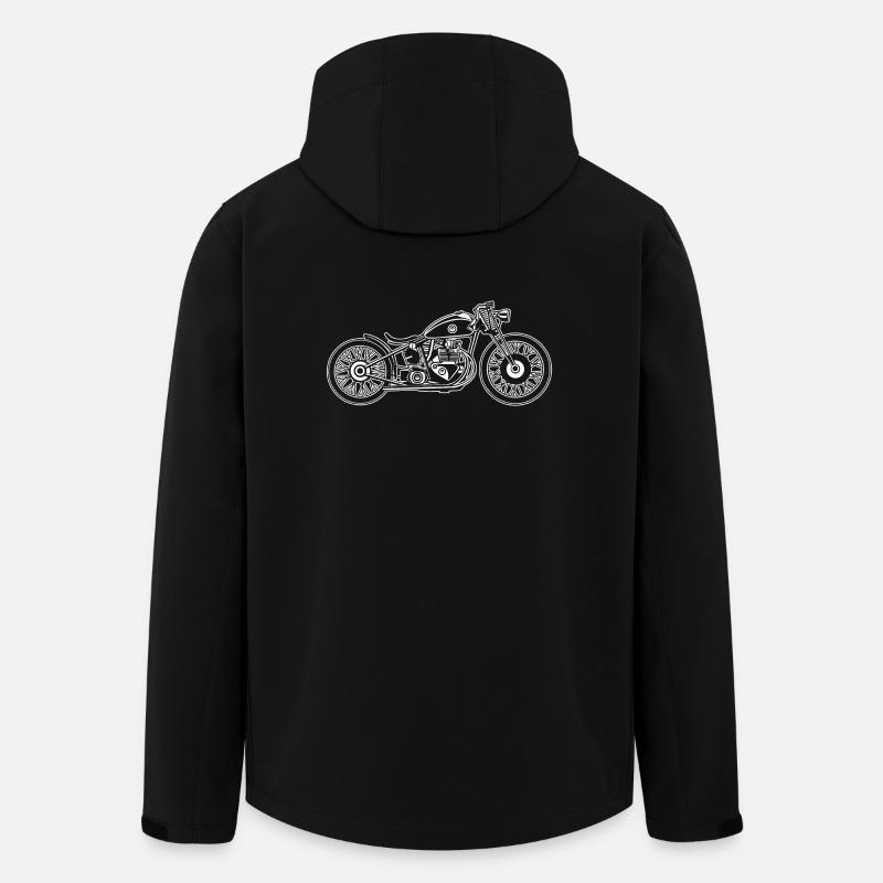 Chopper / Bobber Motorrad 09_weiß - Recycelte Männer Softshell-Jacke von Stanley/Stella - Schwarz