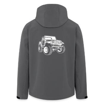 Off-road vehicle / Jeep SUV 03_white - Men’s Recycled Softshell Jacket by Stanley/Stella - black - Back - AI Model Male 185 light (185cm)