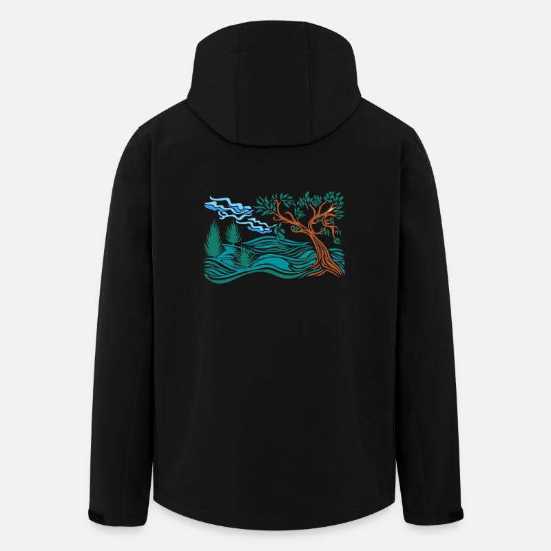 tree in the hills - Men’s Recycled Softshell Jacket by Stanley/Stella - black
