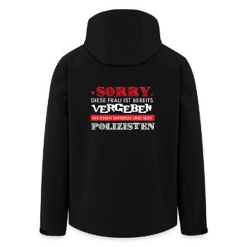 Polizei Shirt-Sexy Frau - Recycelte Männer Softshell-Jacke von Stanley/Stella - Schwarz - Hinten - AI Model Male 185 light (185cm)