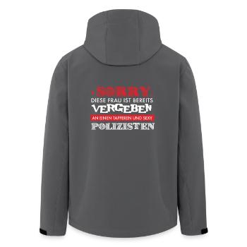 Polizei Shirt-Sexy Frau - Recycelte Männer Softshell-Jacke von Stanley/Stella - Anthrazit - Hinten - AI Model Male 185 light (185cm)