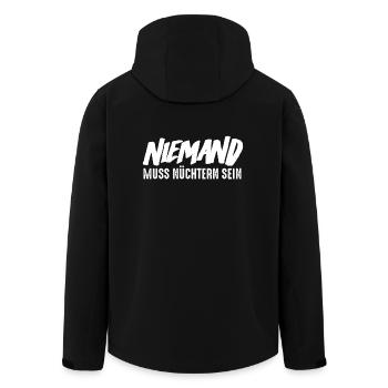Niemand muss nüchtern sein - Recycelte Männer Softshell-Jacke von Stanley/Stella - Schwarz - Hinten - AI Model Male 185 light (185cm)