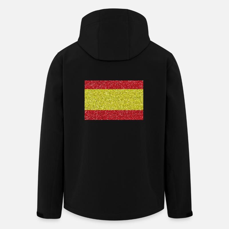 Espagne bannière drapeau espagnol Glitter - Veste softshell homme en polyester recyclé Stanley/Stella - noir