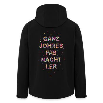 Ganzjohersfasnächtler - Recycelte Männer Softshell-Jacke von Stanley/Stella - Schwarz - Hinten - AI Model Male 185 light (185cm)