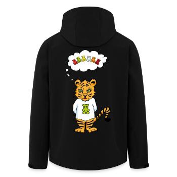 Gummibärchen-Tiger - Süß und Wild - Yummy - Recycelte Männer Softshell-Jacke von Stanley/Stella - Schwarz - Hinten - AI Model Male 185 light (185cm)