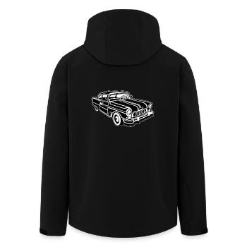 Chevy Cadilac / Muscle Car 02_schwarz weiß - Recycelte Männer Softshell-Jacke von Stanley/Stella - Schwarz - Hinten - AI Model Male 185 light (185cm)