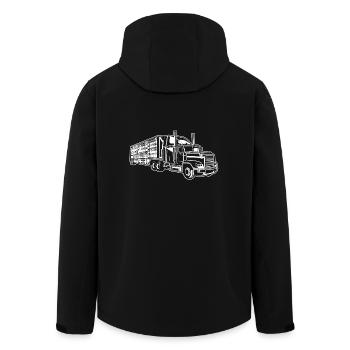 Truck / Truck 01_weiß - Men’s Recycled Softshell Jacket by Stanley/Stella - black - Back - AI Model Male 185 light (185cm)