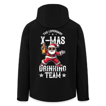 Christmas Drinking Party Team XMas - Men’s Recycled Softshell Jacket by Stanley/Stella - black - Back - AI Model Male 185 light (185cm)