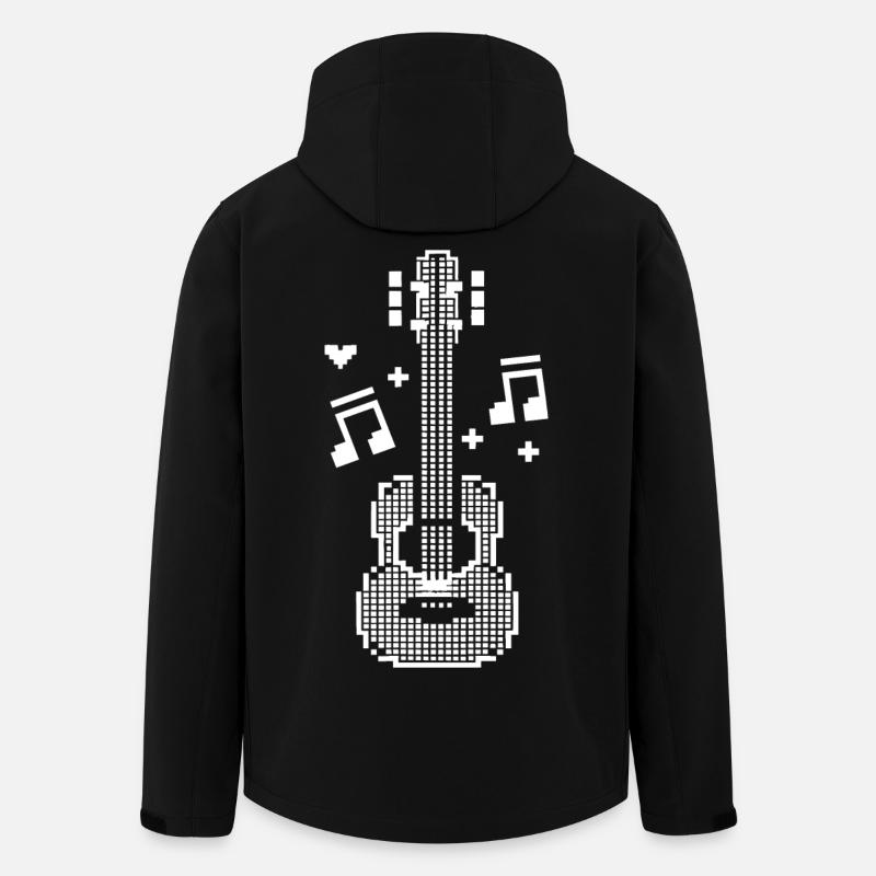 Ukulele Pixel Art - Men’s Recycled Softshell Jacket by Stanley/Stella - black