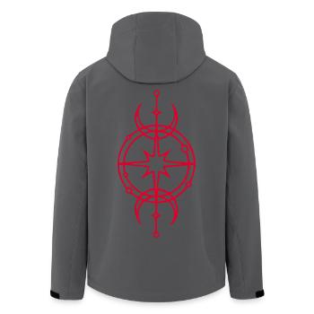 Symbole rouge de protection et de chance - Veste softshell homme en polyester recyclé Stanley/Stella - noir - Dos - AI Model Male 185 light (185cm)