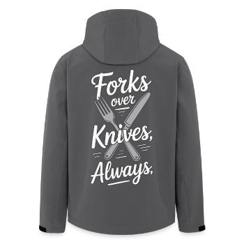 Nutritionist Forks Over Knives Always Dietitian - Men’s Recycled Softshell Jacket by Stanley/Stella - black - Back - AI Model Male 185 light (185cm)