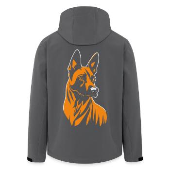 Portrait Malinois Belge Berger Belge - Veste softshell homme en polyester recyclé Stanley/Stella - noir - Dos - AI Model Male 185 light (185cm)