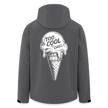 Too Cool to Chill – Eis mit Aussage - Recycelte Männer Softshell-Jacke von Stanley/Stella - Schwarz - Hinten - AI Model Male 185 light (185cm)