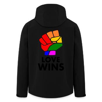 Love wins - Veste softshell homme en polyester recyclé Stanley/Stella - noir - Dos - AI Model Male 185 light (185cm)