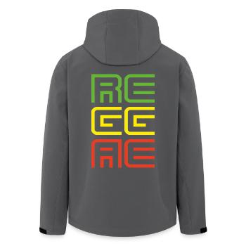 reggae - Men’s Recycled Softshell Jacket by Stanley/Stella - black - Back - AI Model Male 185 light (185cm)