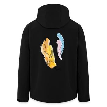 Eiffel Tower drawing - Men’s Recycled Softshell Jacket by Stanley/Stella - black - Back - AI Model Male 185 light (185cm)