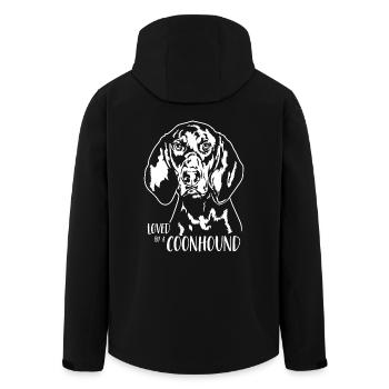 Loved by a Black and Tan Coonhound Jagd Wilsigns - Recycelte Männer Softshell-Jacke von Stanley/Stella - Schwarz - Hinten - AI Model Male 185 light (185cm)