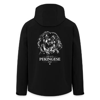 Pékinois papa chien chien Wilsigns - Veste softshell homme en polyester recyclé Stanley/Stella - noir - Dos - AI Model Male 185 light (185cm)
