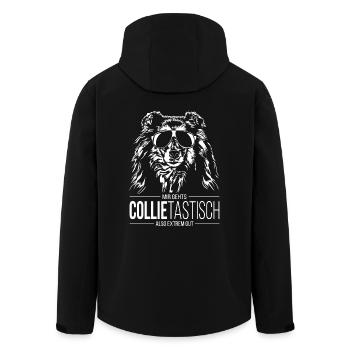 COLLIETASTISCH Langhaar Collie Hundespruch Hunde - Recycelte Männer Softshell-Jacke von Stanley/Stella - Schwarz - Hinten - AI Model Male 185 light (185cm)