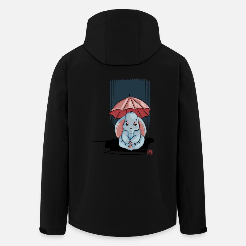 Éléphant sous son parapluie - Veste softshell homme en polyester recyclé Stanley/Stella - noir