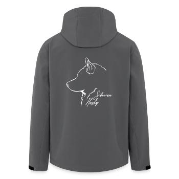 SIBERIAN HUSKY Profil Chiens Wilsigns - Veste softshell homme en polyester recyclé Stanley/Stella - charbon - Dos - AI Model Male 185 light (185cm)
