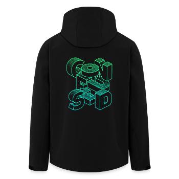 Confused - Men’s Recycled Softshell Jacket by Stanley/Stella - black - Back - AI Model Male 185 light (185cm)