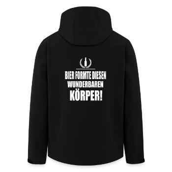 Bier, Bier T-Shirt, Biertrinker, Bierliebe - Recycelte Männer Softshell-Jacke von Stanley/Stella - Schwarz - Hinten - AI Model Male 185 light (185cm)