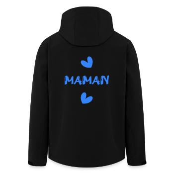 FÊTE DES MÈRES. BONNE FÊTE MAMAN. MAMAN. JE T'AIME - Veste softshell homme en polyester recyclé Stanley/Stella - noir - Dos - AI Model Male 185 light (185cm)