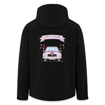 Voiture de mariage tout juste mariée rose - Veste softshell homme en polyester recyclé Stanley/Stella - noir - Dos - AI Model Male 185 light (185cm)
