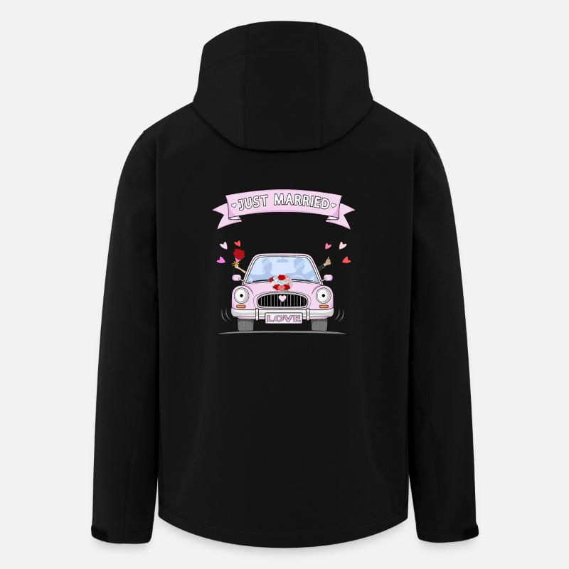 Just Married Wedding Car Pink - Men’s Recycled Softshell Jacket by Stanley/Stella - black