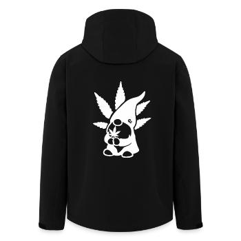 Süßer Hanf Gnom/Zwerg mit Cannabisblatt - Weedlove - Recycelte Männer Softshell-Jacke von Stanley/Stella - Schwarz - Hinten - AI Model Male 185 light (185cm)