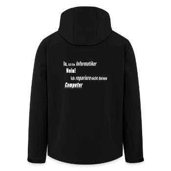 Informatiker Computer kaputt - Recycelte Männer Softshell-Jacke von Stanley/Stella - Schwarz - Hinten - AI Model Male 185 light (185cm)