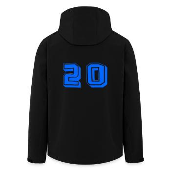 20. 20 ANS. 20e ANNIVERSAIRE. ANNIVERSAIRE 20 ANS. - Veste softshell homme en polyester recyclé Stanley/Stella - noir - Dos - AI Model Male 185 light (185cm)