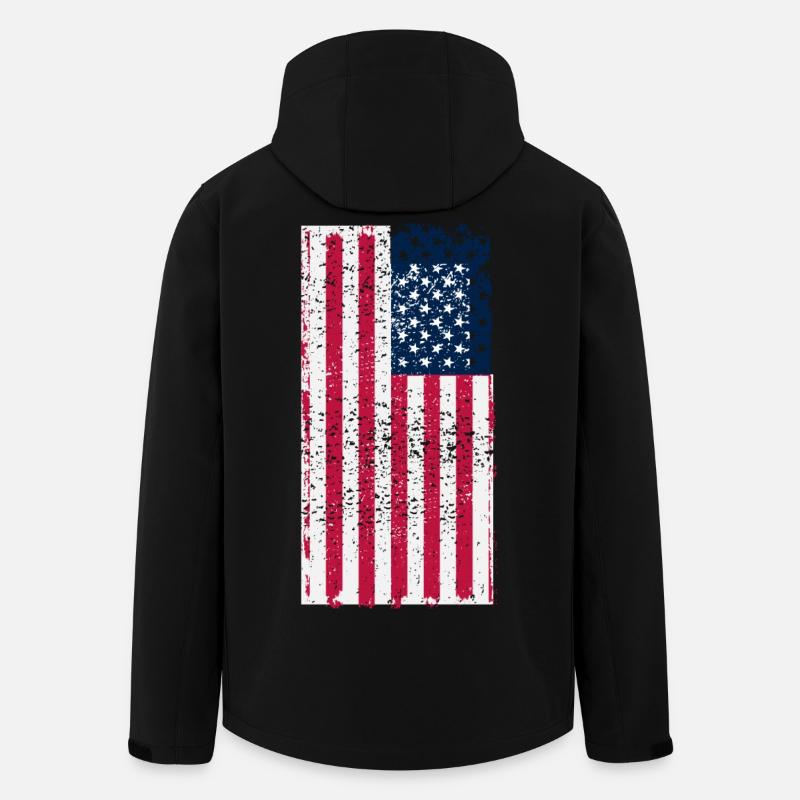 USA Flagge - Recycelte Männer Softshell-Jacke von Stanley/Stella - Schwarz