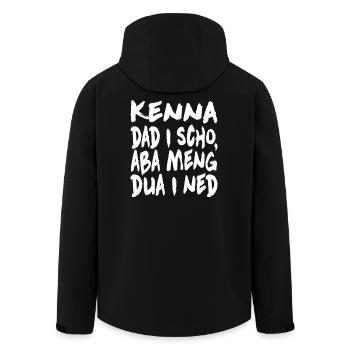 Kenna dad i scho... - Recycelte Männer Softshell-Jacke von Stanley/Stella - Schwarz - Hinten - AI Model Male 185 light (185cm)