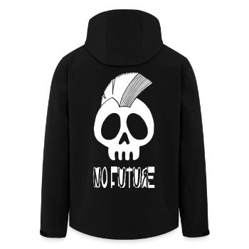Tête de mort punk blanc - Veste softshell homme en polyester recyclé Stanley/Stella - noir - Dos - AI Model Male 185 light (185cm)