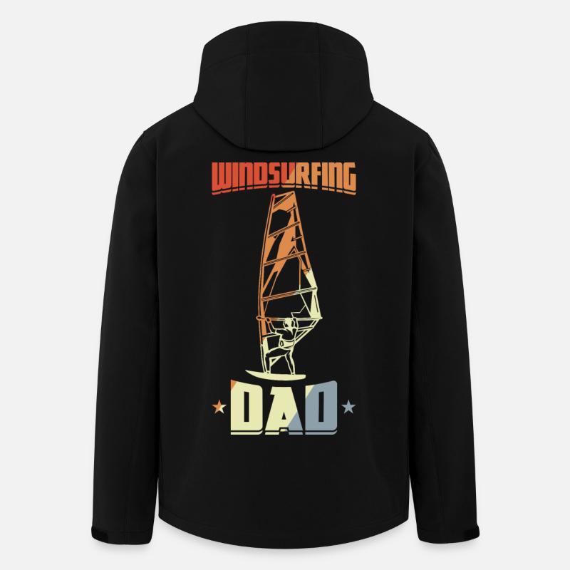 Papa Windsurfen - Recycelte Männer Softshell-Jacke von Stanley/Stella - Schwarz