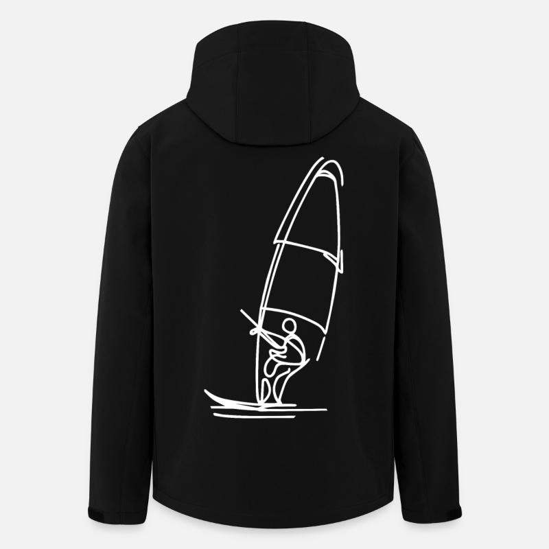 Windsurfing Sketch - Men’s Recycled Softshell Jacket by Stanley/Stella - black