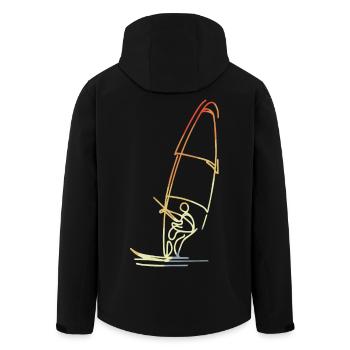 Windsurfer Skizze Vintage - Recycelte Männer Softshell-Jacke von Stanley/Stella - Schwarz - Hinten - AI Model Male 185 light (185cm)