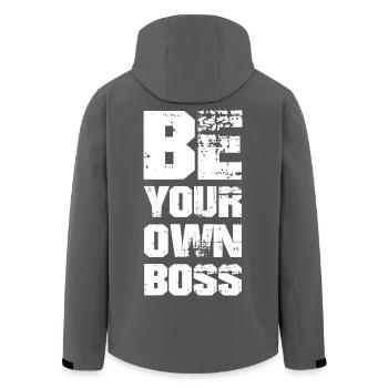 BE YOUR OWN - Men’s Recycled Softshell Jacket by Stanley/Stella - anthracite - Back - AI Model Male 185 light (185cm)