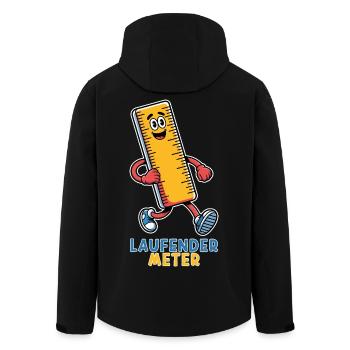 Running Meter Small Funny Dwarf Nickname - Men’s Recycled Softshell Jacket by Stanley/Stella - black - Back - AI Model Male 185 light (185cm)