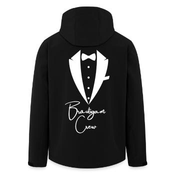 Bräutigam CREW Junggesellenabschied Bräutigam Team - Recycelte Männer Softshell-Jacke von Stanley/Stella - Schwarz - Hinten - AI Model Male 185 light (185cm)