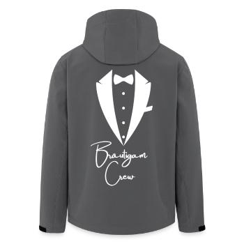 Groom CREW Bachelor Party Groom Team - Men’s Recycled Softshell Jacket by Stanley/Stella - anthracite - Back - AI Model Male 185 light (185cm)