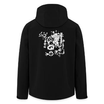 rusty machine - Men’s Recycled Softshell Jacket by Stanley/Stella - black - Back - AI Model Male 185 light (185cm)